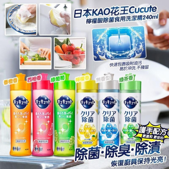 日本製 KAO花王超濃縮除菌洗潔精系列 一套6枝 #2402