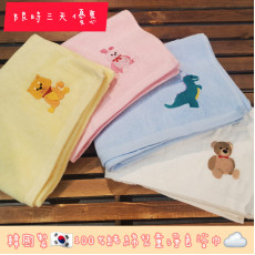 韓國製純綿兒童淨色浴巾
