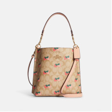COACH Mollie Bucket Bag 22 In Signature Canvas With Strawberry Print