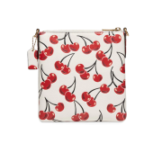 COACH Kitt Cherry-Print Leather Messenger Bag